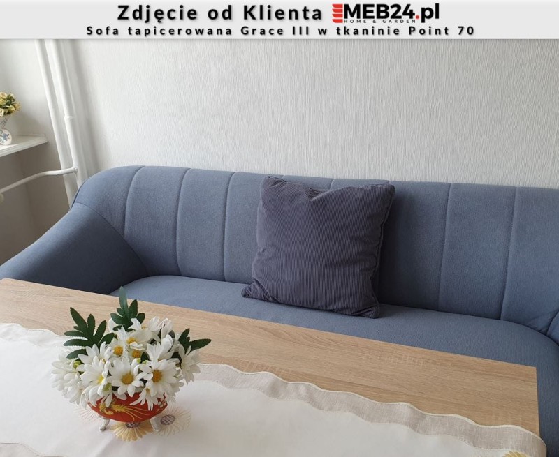 Sofa tapicerowana Grace III w stylu skandynawskim - zdjęcie od klienta