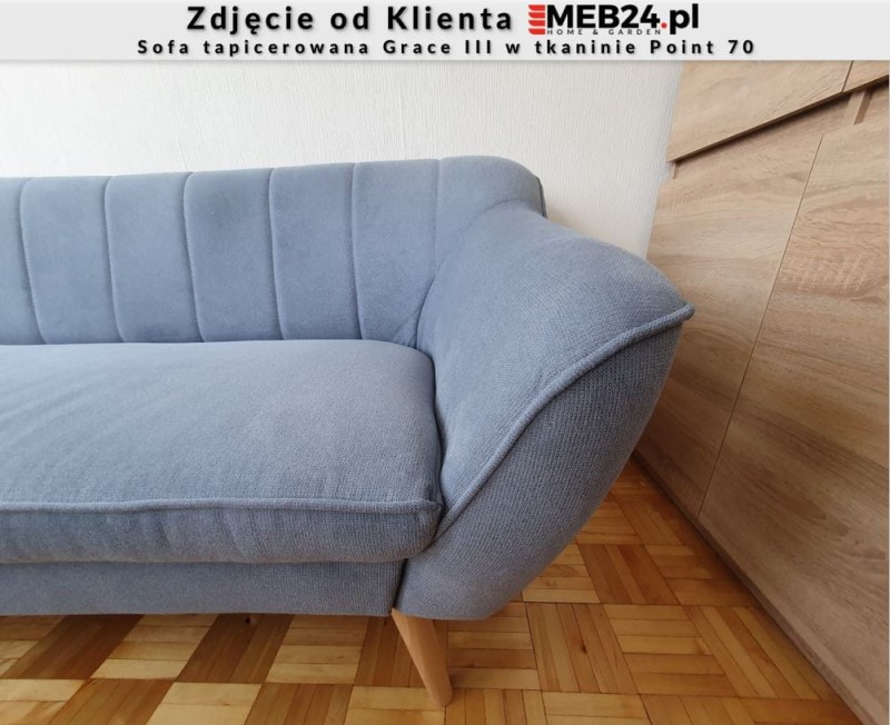 Sofa tapicerowana Grace III w stylu skandynawskim - zdjęcie od klienta