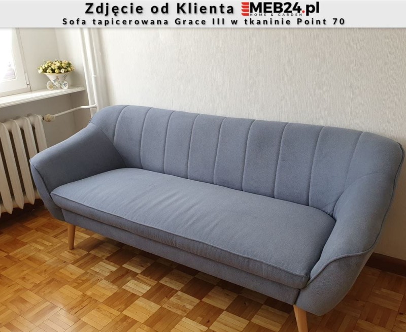 Sofa tapicerowana Grace III w stylu skandynawskim - zdjęcie od klienta