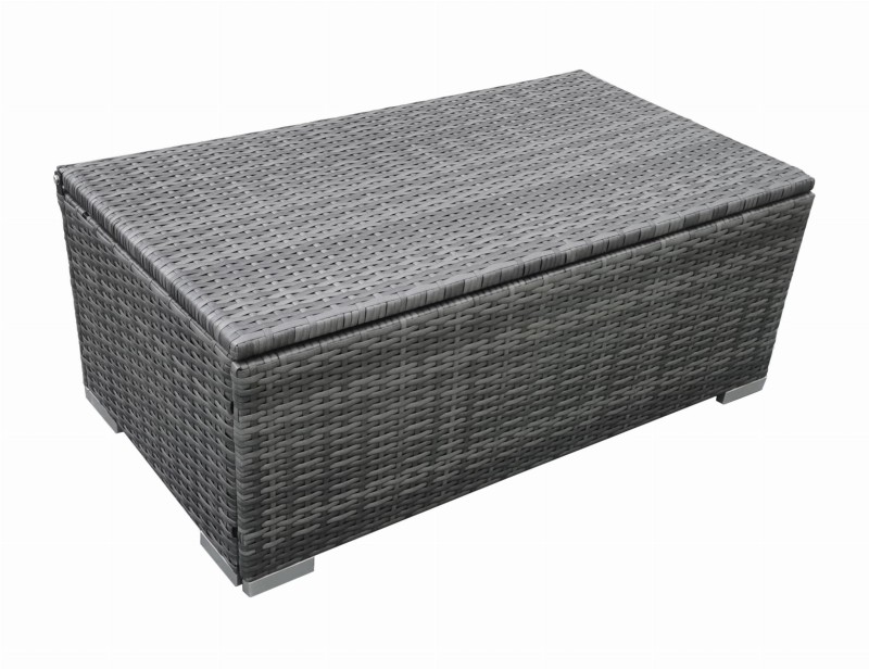 Mała skrzynia ogrodowa technorattan szara
