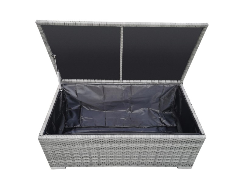 Mała skrzynia ogrodowa technorattan szara