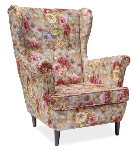 Fotel uszak Lord Coral kwiatowy - WM25