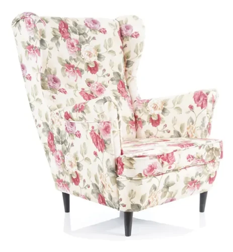 Fotel uszak Lord Coral kwiatowy - WM82