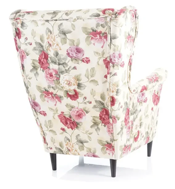 Fotel uszak Lord Coral kwiatowy - WM82