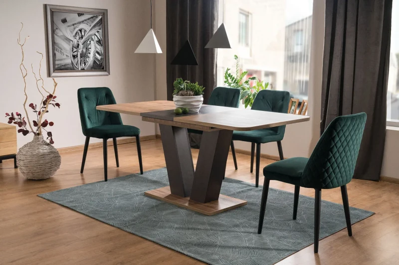 Stół rozkładany Platon 136-176 cm dąb wotan/brąz