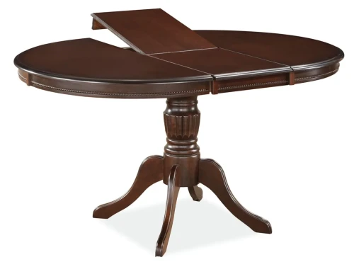 Stół okrągły rozkładany Olivia 106-141 cm ciemny orzech