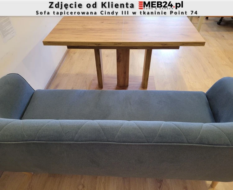 Sofa tapicerowana Cindy III w stylu skandynawskim - zdjęcie od klienta