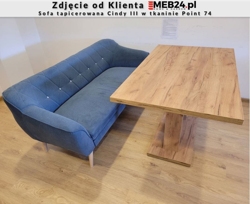 Sofa tapicerowana Cindy III w stylu skandynawskim - zdjęcie od klienta