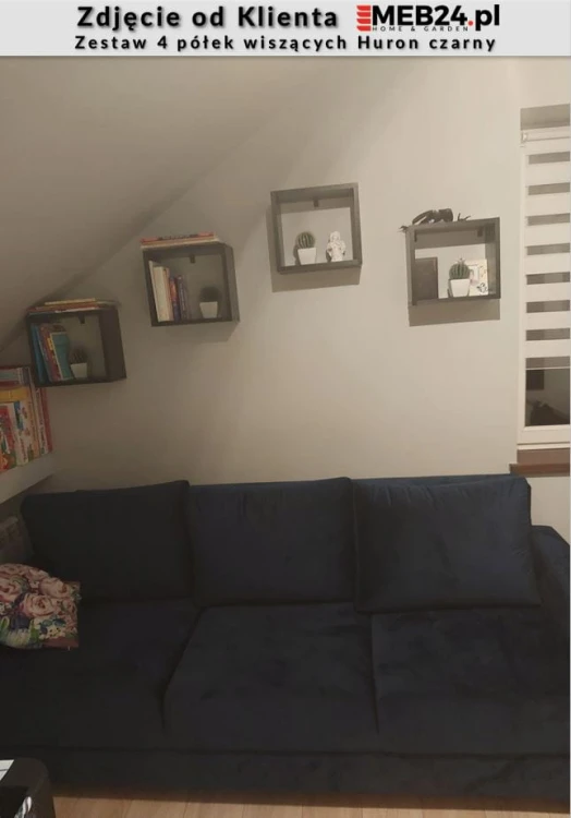 Zestaw 4 półek wiszących Huron czarny - zdjęcie od klienta