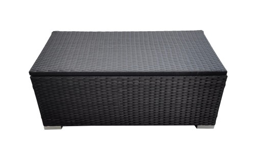 Mała skrzynia ogrodowa technorattan czarny