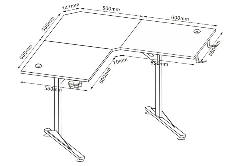 Biurko narożne B-219 czarny