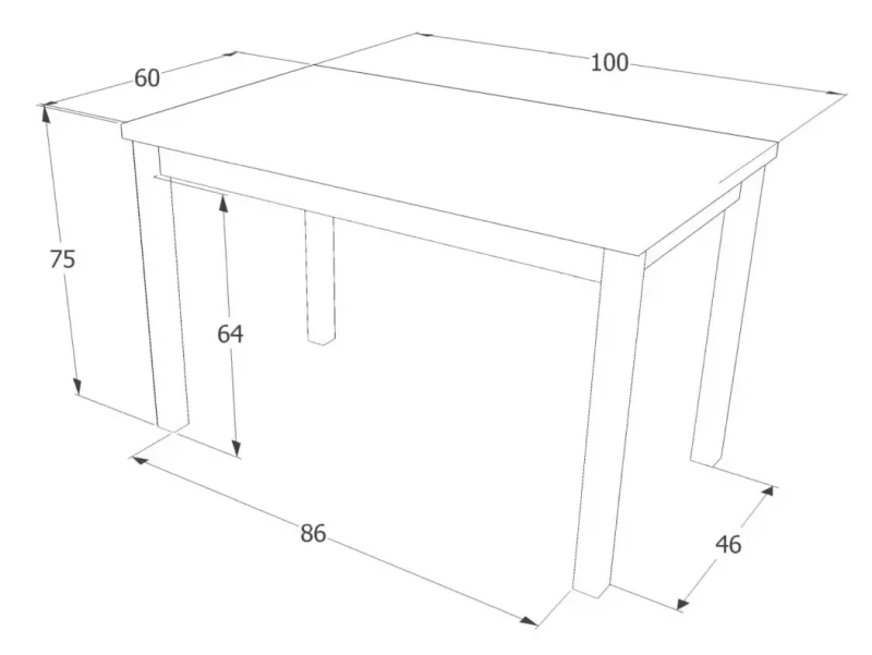 Stół Adam 100x60 dąb lancelot/biały mat