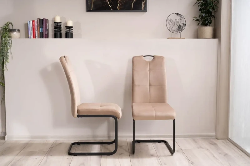 Krzesło tapicerowane Axo Velvet beż Bluvel 28