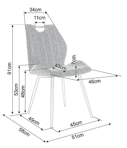 Krzesło tapicerowane Arco Velvet beż Bluvel 28