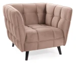 Fotel tapicerowany Castello 1 Velvet ciemny beż Bluvel 40
