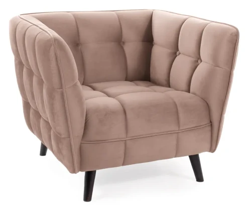 Fotel tapicerowany Castello 1 Velvet ciemny beż Bluvel 40