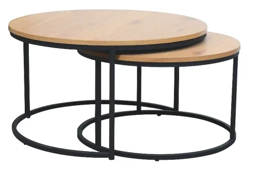 Zestaw stolików Atlanta III dąb/czarny