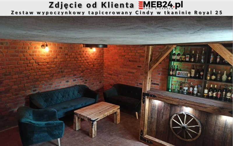 Zestaw wypoczynkowy tapicerowany Cindy w stylu skandynawskim - zdjęcie od klienta