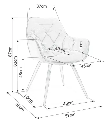 Krzesło tapicerowane Cherry Velvet