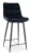 Półhoker tapicerowany Chic H-2 Velvet Bluvel 19 czarny