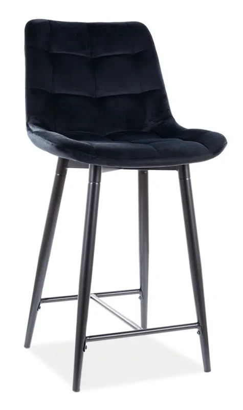 Półhoker tapicerowany Chic H-2 Velvet Bluvel 19 czarny