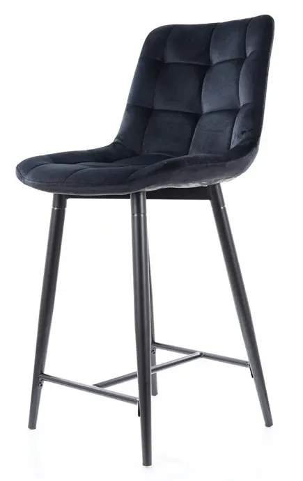 Półhoker tapicerowany Chic H-2 Velvet Bluvel 19 czarny