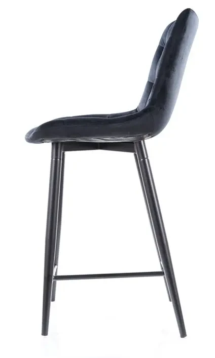 Półhoker tapicerowany Chic H-2 Velvet Bluvel 19 czarny