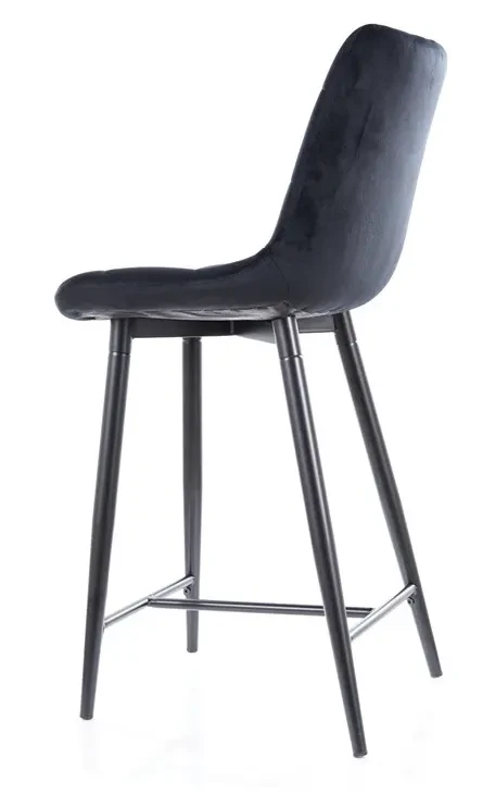 Półhoker tapicerowany Chic H-2 Velvet Bluvel 19 czarny