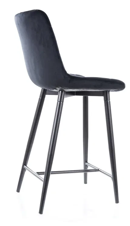 Półhoker tapicerowany Chic H-2 Velvet Bluvel 19 czarny