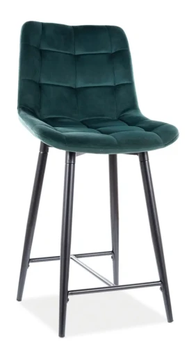 Półhoker tapicerowany Chic H-2 Velvet Bluvel 78 zielony