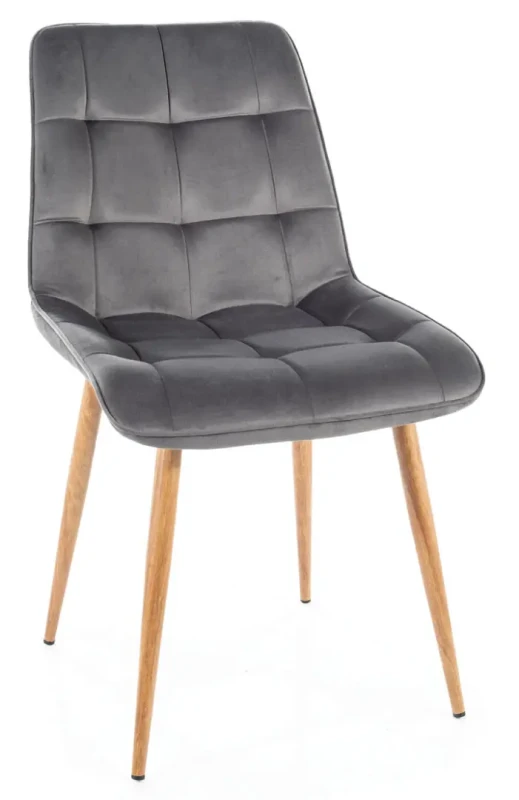 Krzesło tapicerowane Chic D Velvet szary Bluvel 14