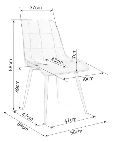 Krzesło tapicerowane Chic D Velvet