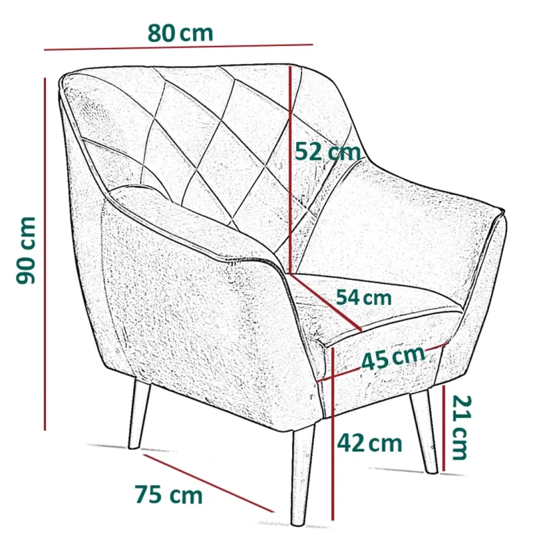 Fotel tapicerowany Cindy High w stylu skandynawskim