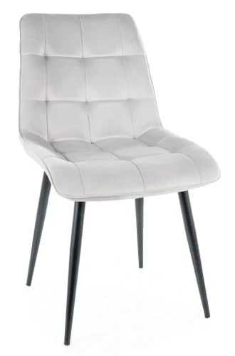 Krzesło tapicerowane Chic Velvet jasny szary Bluvel 03