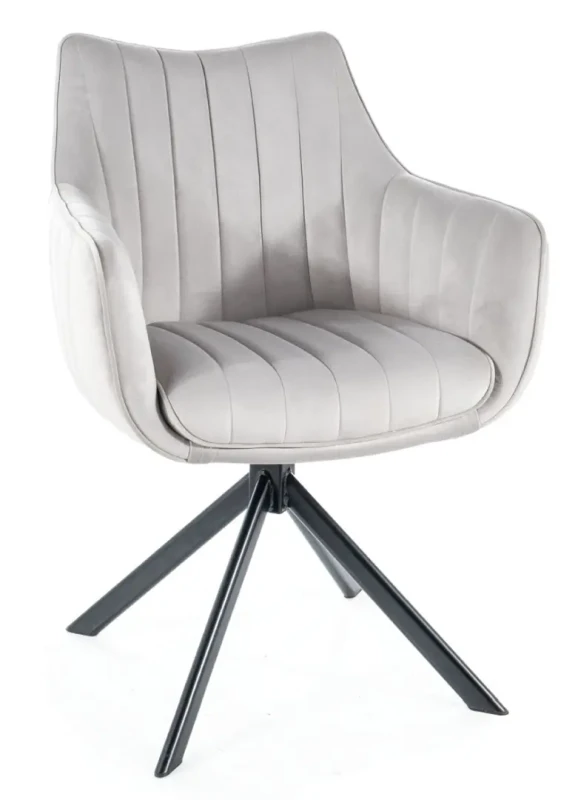 Krzesło tapicerowane Azalia Velvet jasny szary Bluvel 03