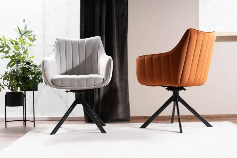 Krzesło tapicerowane Azalia Velvet jasny szary Bluvel 03