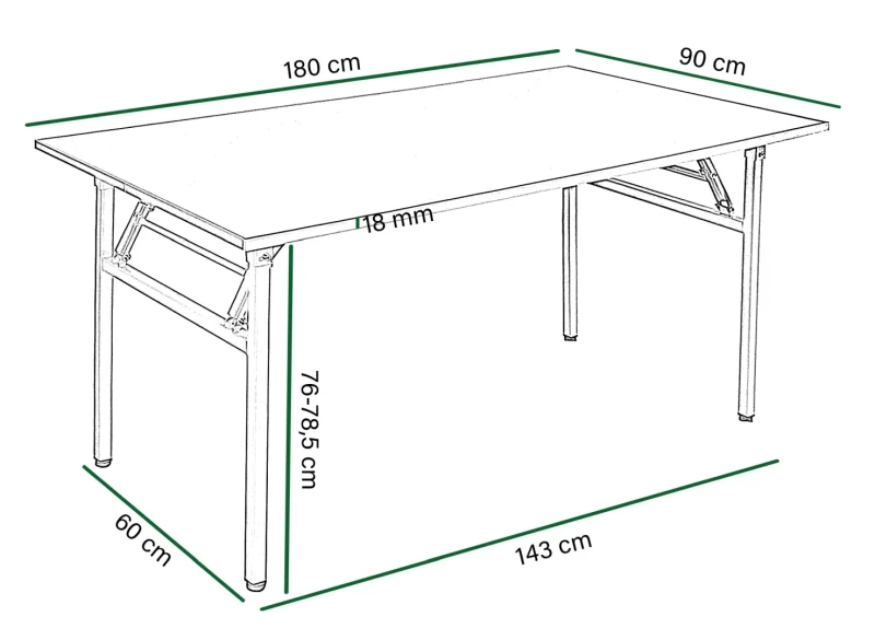 Stół bankietowy składany 180x90