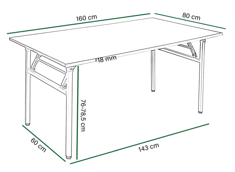 Stół bankietowy składany 160x80