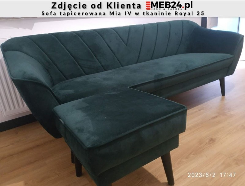 Sofa tapicerowana Mia IV w stylu skandynawskim - zdjęcie od klienta