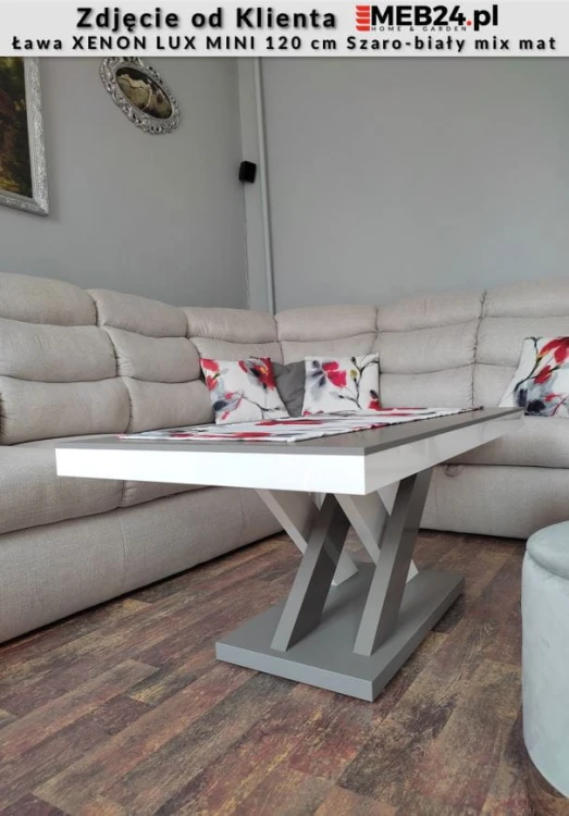 Ława XENON LUX MINI 120 cm Szaro-biały mix mat - zdjęcie od klienta