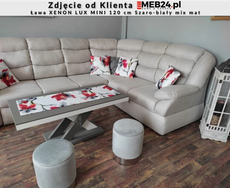 Ława XENON LUX MINI 120 cm Szaro-biały mix mat - zdjęcie od klienta