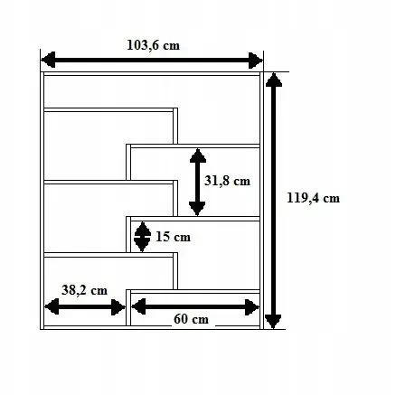 Regał wiszący Toreto szary jasny