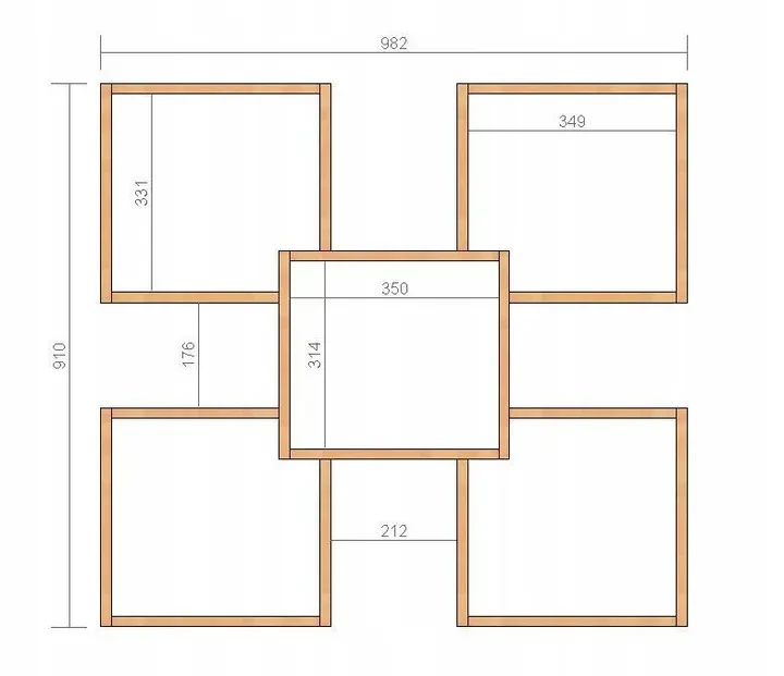 Półka Wisząca Leto wybarwienie drewna