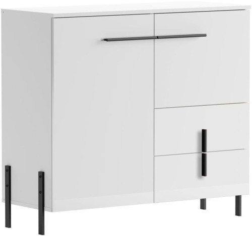 Komoda Justine 2D2S biały/biały MDF połysk