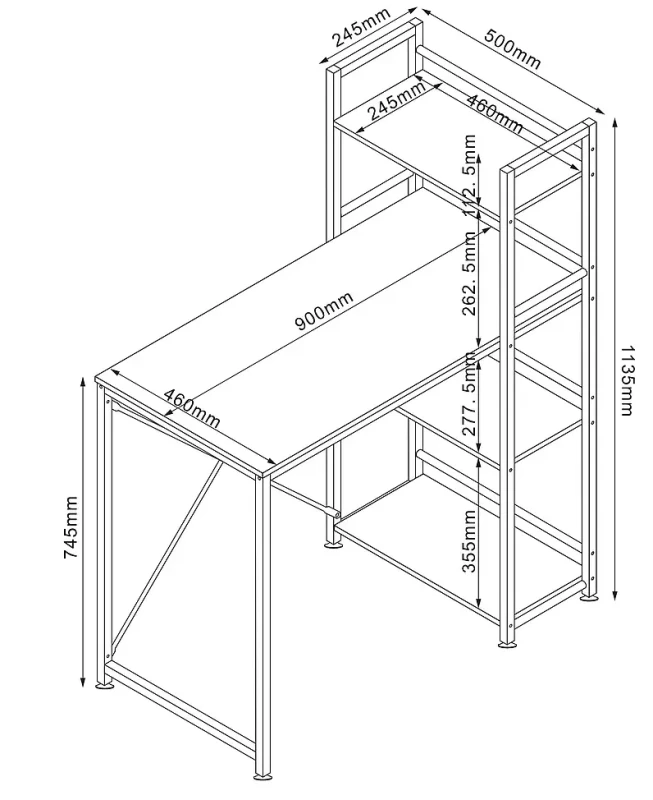Biurko B-036 dąb/czarny
