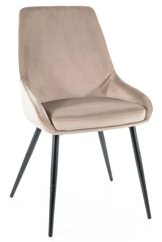 Krzesło tapicerowane Cobe Velvet ciemny beż Bluvel 40