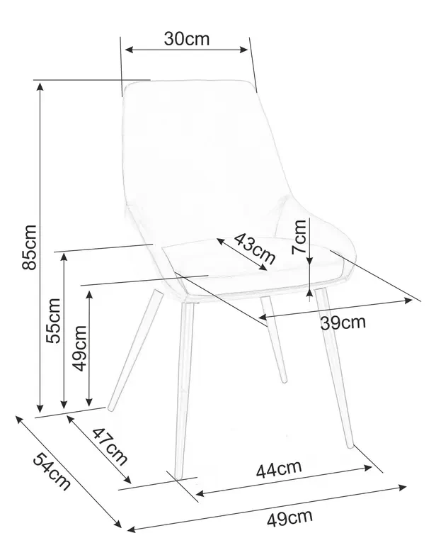 Krzesło tapicerowane Cobe Velvet
