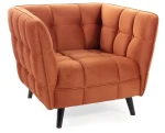 Fotel tapicerowany Castello 1 Velvet cynamon Bluvel 4215
