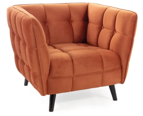 Fotel tapicerowany Castello 1 Velvet cynamon Bluvel 4215