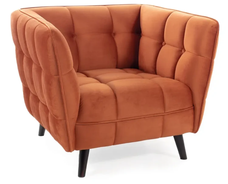 Fotel tapicerowany Castello 1 Velvet cynamon Bluvel 4215